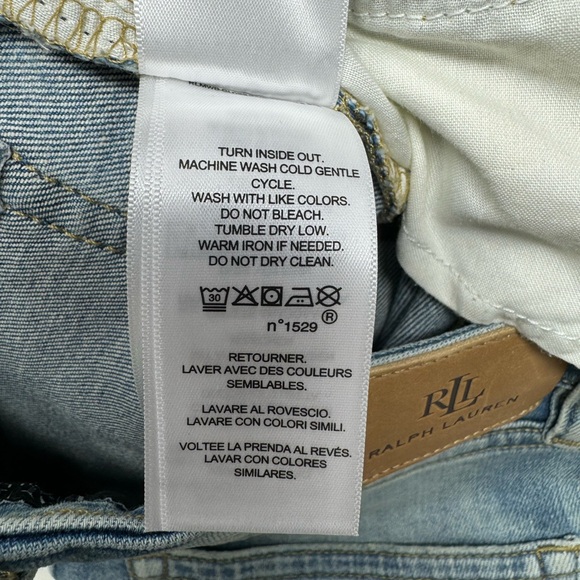 NWOT Lauren Ralph Lauren Women's Mid Rise Skinny Legs Blue Jeans Sz 00 S2 - Picture 6 of 6